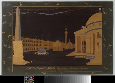 Panel with Lacquer Painting on Metal Base by Sasaya