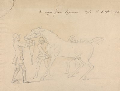 A Horse and Three Groomers by Sawrey Gilpin