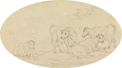 Four Cows in a Field by Sawrey Gilpin