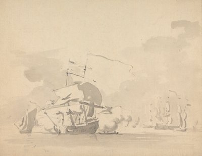 Ships and Sailboats on a Calm Sea by Sawrey Gilpin