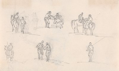 Six Studies of Figures on Horses by Sawrey Gilpin