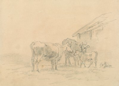 Two Cows and a Calf by Sawrey Gilpin
