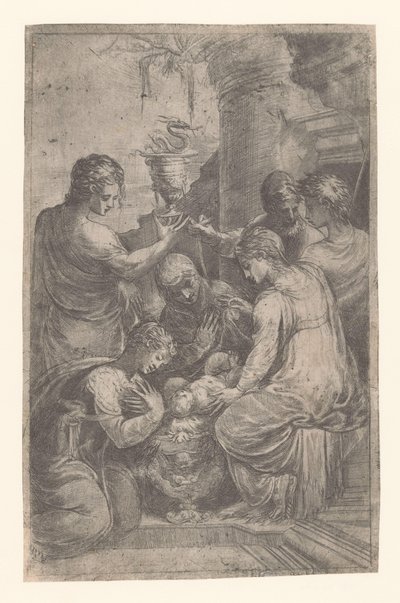 Christ in the Manger with Saints by Schiavone