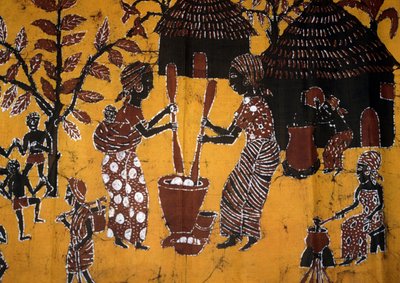Cloth Made Using Batik Technique, Togo Handicrafts by School African