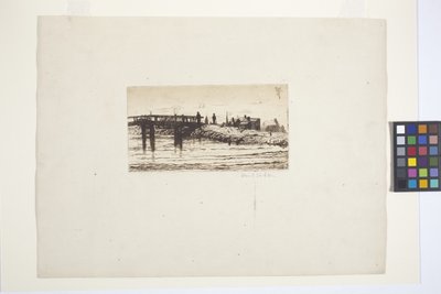 Canal and Bridge by School American