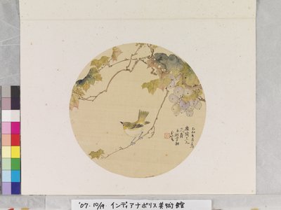 Bird on Grape Branch by School Chinese