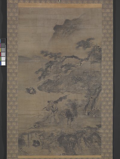 Fisherman and Woodcutter on a Riverbank by School Chinese