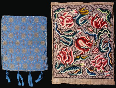 Two Embroidered Cushion Covers, English by School English