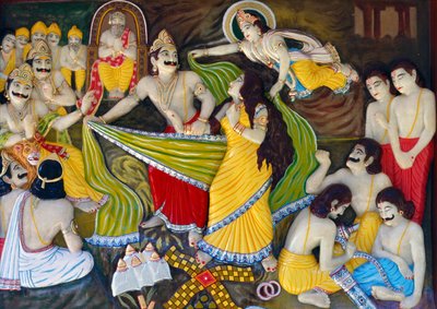 Draupadi Cheer-Haran by Dushasana Mahabharata by School Indian