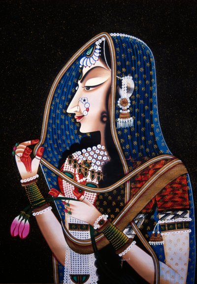 Goddess Radha Kishamgarh by School Indian