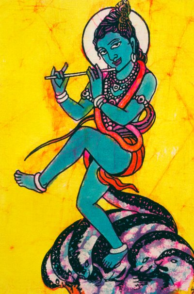 Lord Krishna Kaliya Mardhan by School Indian