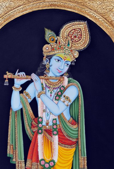 Miniature Painting of God Krishna by School Indian