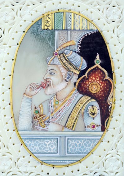 Miniature Painting of Mughal Emperor Aurangzeb by School Indian