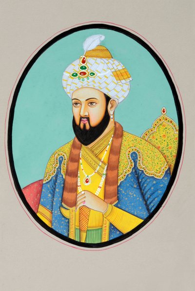 Miniature Painting of Mughal Emperor Humayun by School Indian