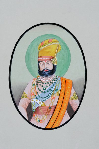 Miniature Painting of Maharaja Jaswant Singh, Jodhpur by School Indian