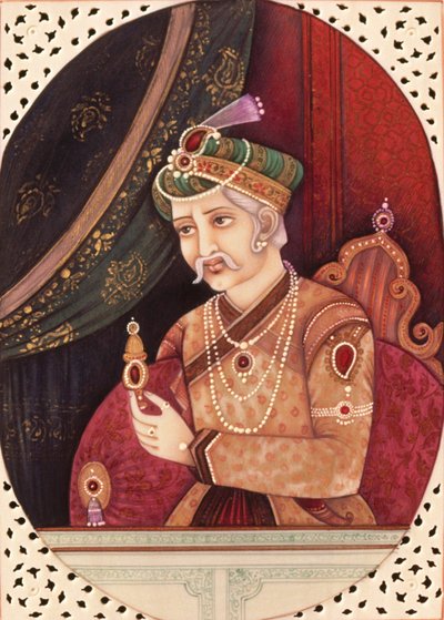 Painting of Mughal Emperor Akbar, 1956 by School Indian