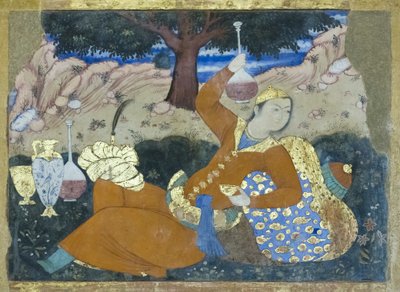 Fresco at Chehel Sotoun Palace, Esfahan, Iran by School Iranian
