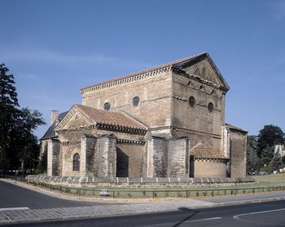 External view of the baptistery (4th century) by School Merovingian