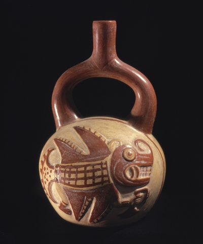 Vase with fish design, Mochica, 200-800AD by School Peruvian