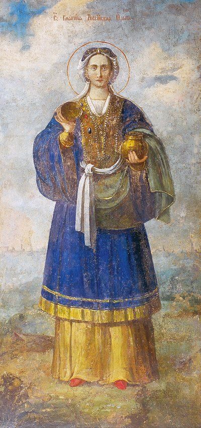 Saint Olga, Princess of Kiev, c.1700 by School Russian