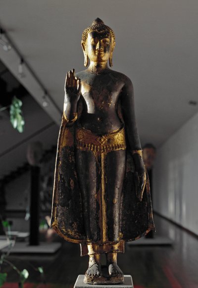 Lopburi style: abhyamudra buddha by School Siamese