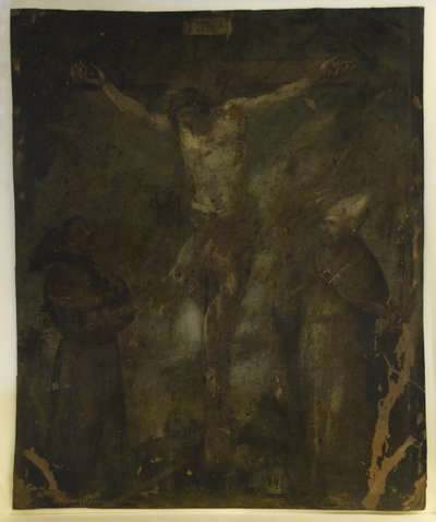 Crucifixion (Madonna On Verso) by School Spanish