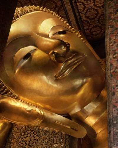 Detail of the reclining Buddha by School Thai