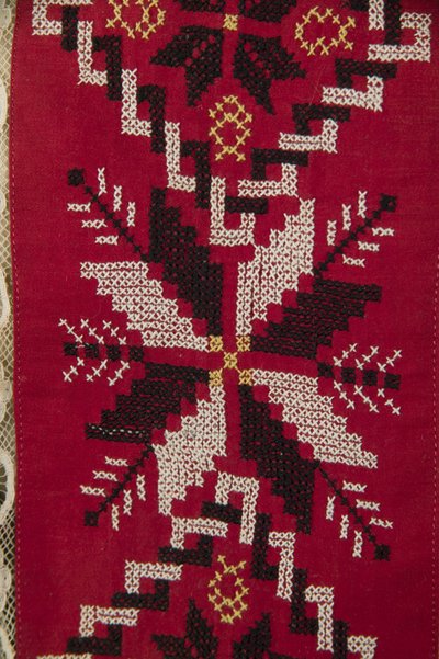 Detail of apron from Ukrainian wedding ensemble by School Ukranian