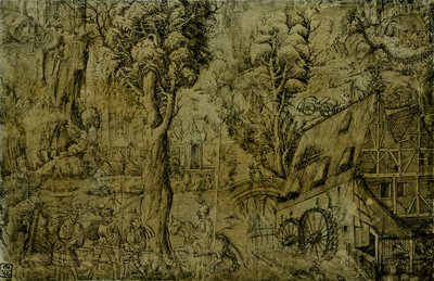 Landscape with Windmills by Sebald Baumhauer
