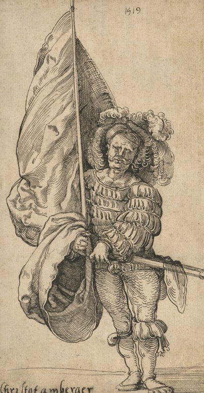 A Standard Bearer by Sebald Beham