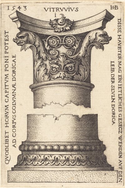 Capital and Base of a Column by Sebald Beham