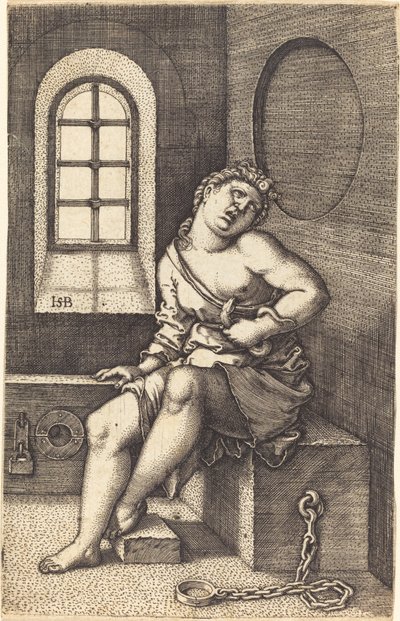 Cleopatra Seated by Sebald Beham