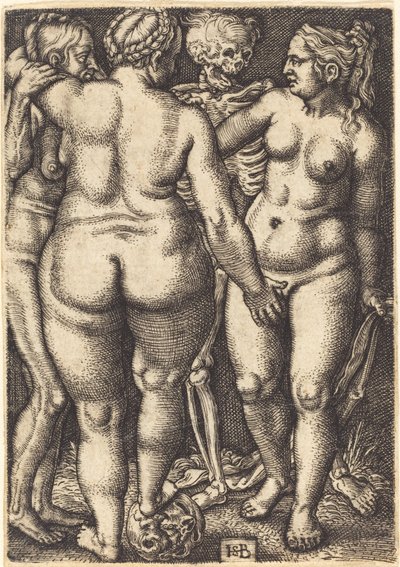 Death and Three Nude Women by Sebald Beham