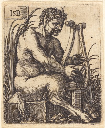 Satyr Playing Lyre by Sebald Beham