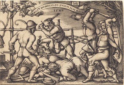 The Peasant Fight by Sebald Beham