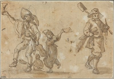 Three Revelers and a Gardener by Sebastian Vrancx