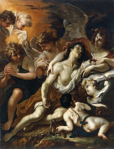 Saint Mary Magdalen surrounded by angels by Sebastiano Ricci
