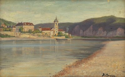 View of Dürnstein from the Opposite Danube Bank by Serafin Maurer