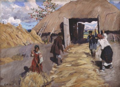 The Threshing by Sergei Arsenevich Vinogradov