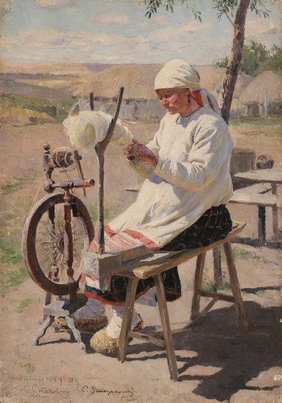 The spinner, 1895 by Sergei Arsenevich Vinogradov
