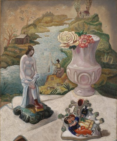 Porcelain Figures and Flowers by Sergei Yurievich Sudeykin