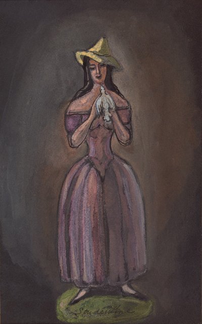 Woman in purple Olga Glebova-Sudeikina by Sergei Yurievich Sudeykin