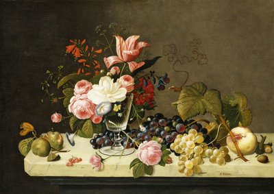 Flowers and Fruit by Severin Roesen