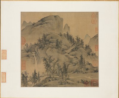Travelers in Autumn Mountains, 1st half 1300s by Sheng Mou