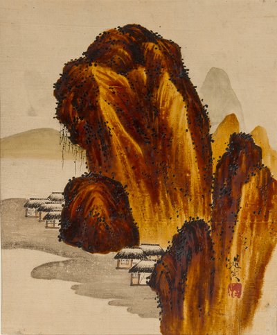 Village among Rocks by Shibata Zeshin