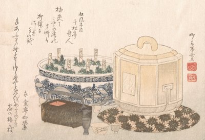 Fire-Holder and Flower-Pot, 19th Century by Shinsai