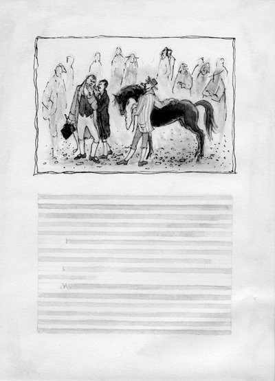 Men with Horse by Shirley Markham