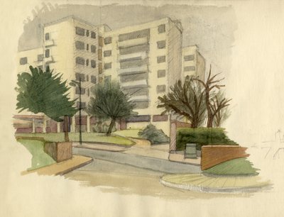 Modern Buildings, London, 1950 by Shirley Markham