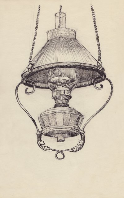 Paraffin Lamp, c1950 by Shirley Markham