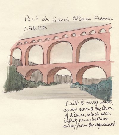 Pont du Gard, Nimes, France by Shirley Markham